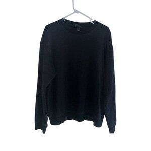 H&M Mens Crew Neck Sweatshirt Size M Relaxed Fit Black Capsule Wardrobe